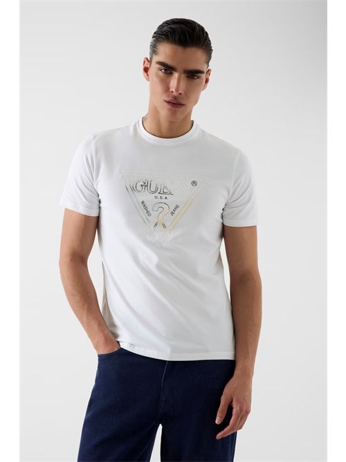 T-shirt con logo triangolare GUESS | M6GI11K2992/G011